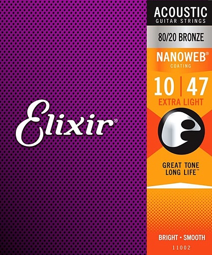 Elixir 11002 Nanoweb     , Extra Light,  80/20, 10-47